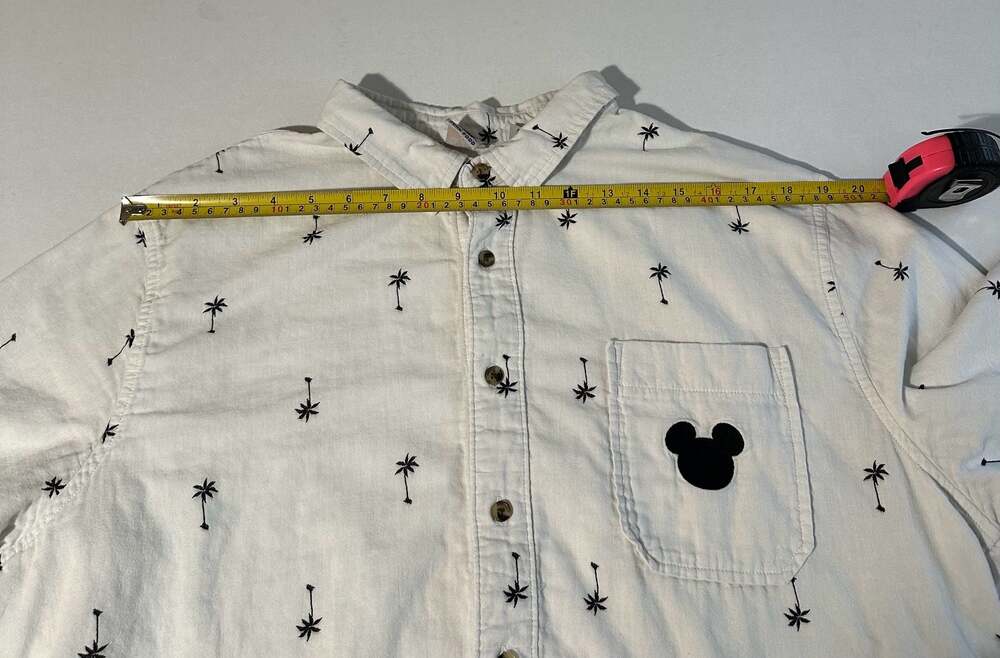 Junk Food x Disney Mickey Mouse Palm Tree Embroidered Button Up Shirt XL - Picture 6 of 12
